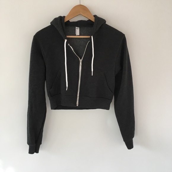 dark grey cropped hoodie